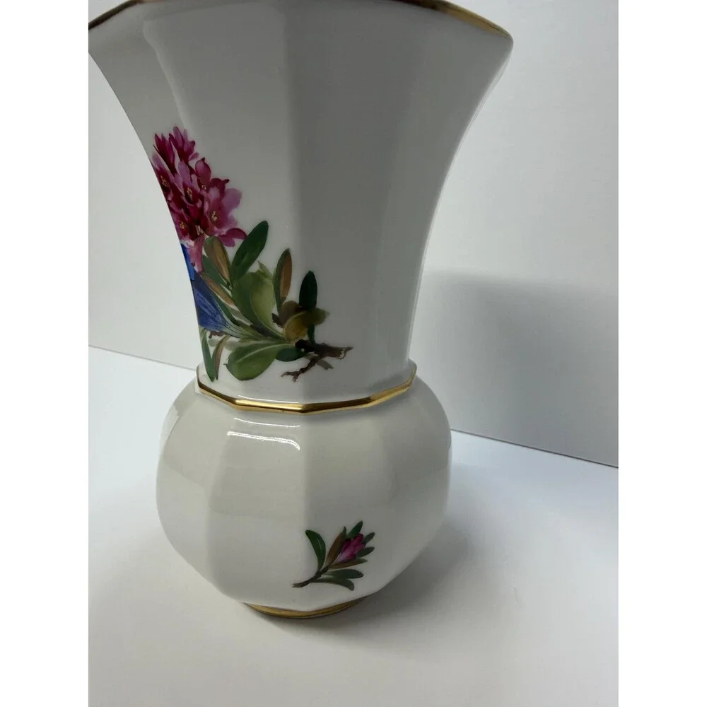 1930s Koenigszelt Germany Porcelain Vase – Hand-Painted Floral, Gold Trim (7